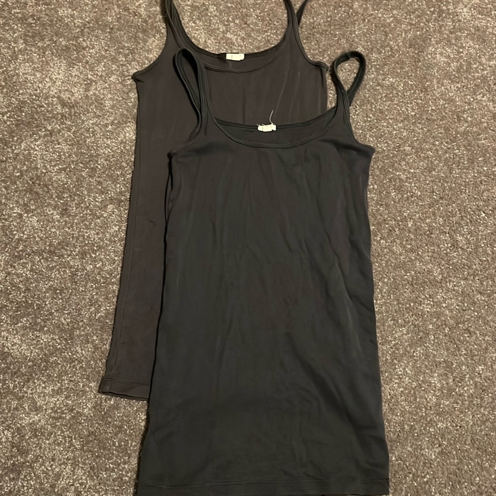 Pair of J crew spaghetti strap tank tops XS grey